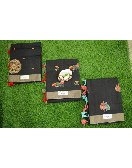 Black Cotton Sarees