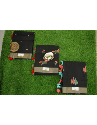 Black Cotton Sarees