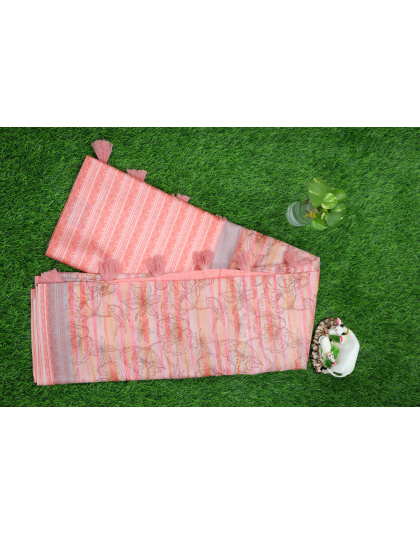 Cotton  Pink Saree