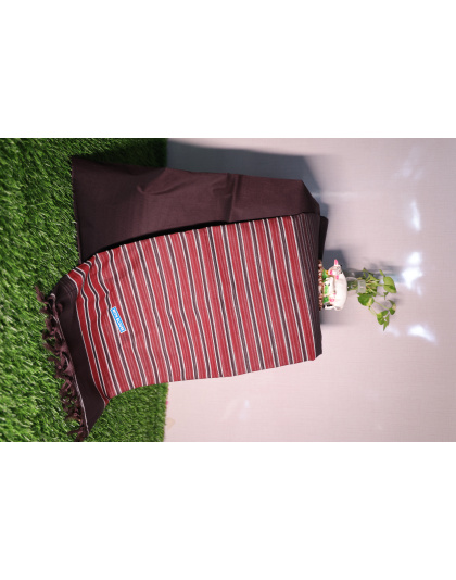 Petal and Bark Stripes Kanjeevaram Silk Saree