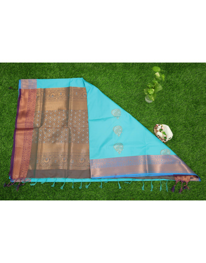 Blue Kanchipuram Silk Saree