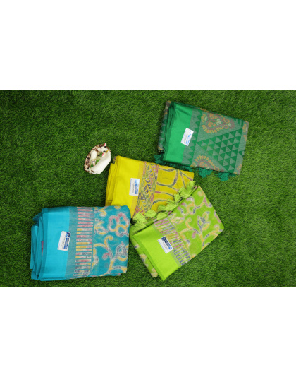 Cotton Gradient Printed Silk Saree