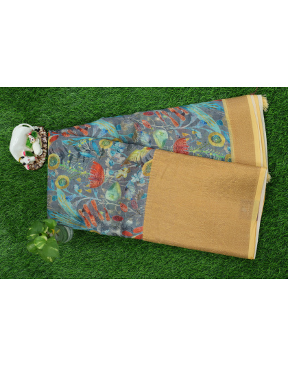 Fancy Printed Cotton Silk Saree