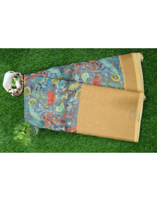 Fancy Printed Cotton Silk Saree