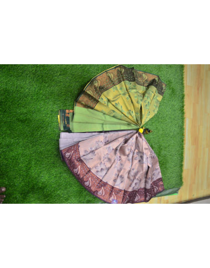 Lavish Green &amp; Purple Fancy Silk