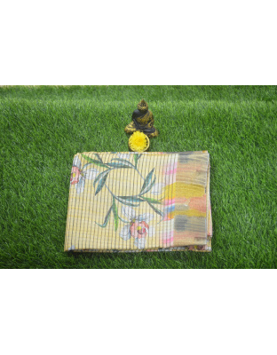 Sunshine Charm Fancy Cotton Yellow Saree