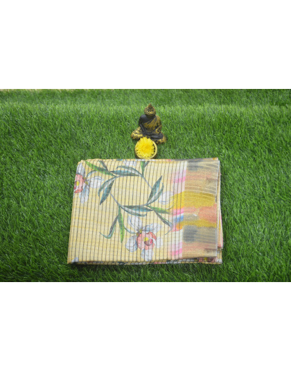 Sunshine Charm Fancy Cotton Yellow Saree