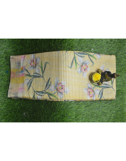 Sunshine Charm Fancy Cotton Yellow Saree