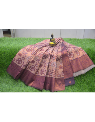 Chestnut Charm Semi Tissue Saree