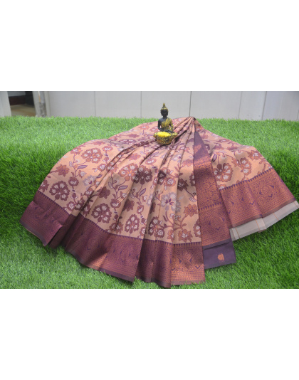 Chestnut Charm Semi Tissue Saree