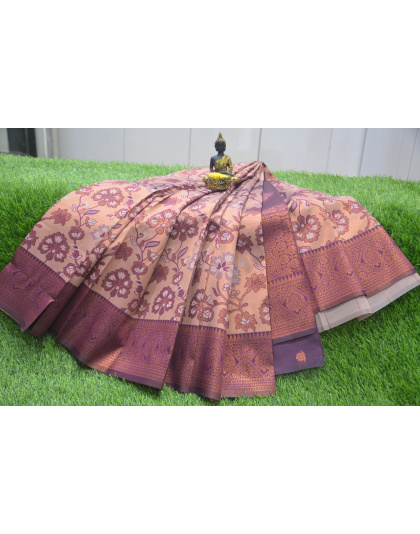 Chestnut Charm Semi Tissue Saree