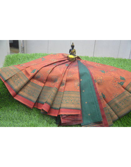 Soft Caramel Semi Tissue Saree