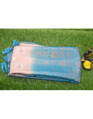 Majestic Charm Kubera Silk Blue Saree