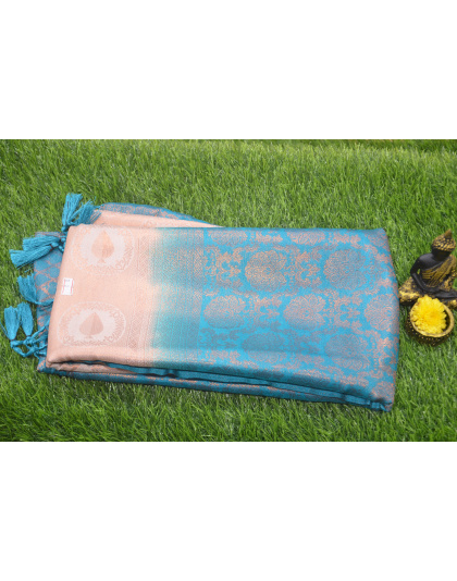 Majestic Charm Kubera Silk Blue Saree