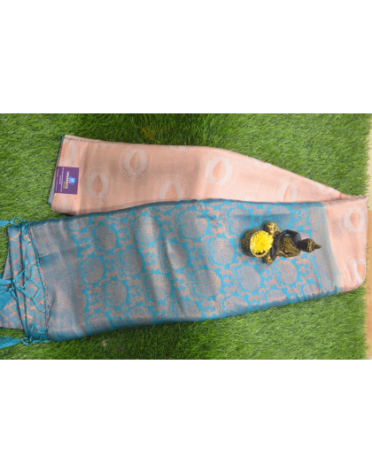 Majestic Charm Kubera Silk Blue Saree
