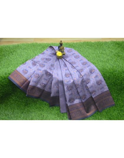 Grape Blossom Semi Tissue Saree