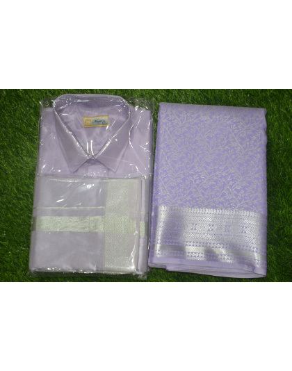 Classic Saree and Shirt Couple Set