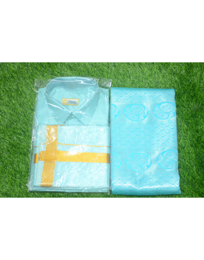 Classic Saree and Shirt Couple Set